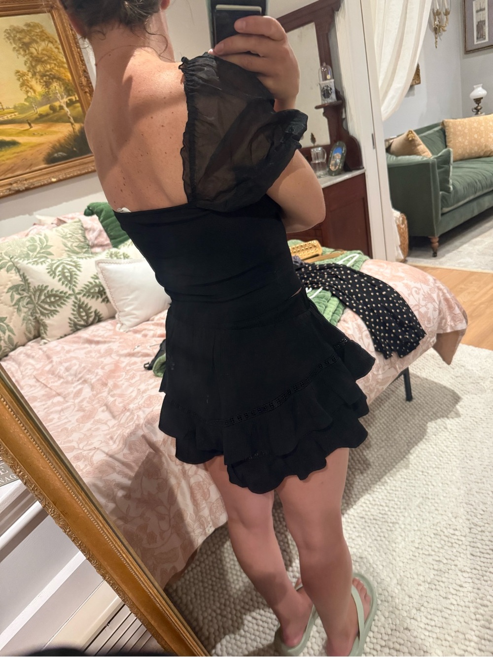 Bershka Black Ruffled Skort - Picture 5 of 6